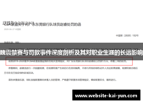 魏震禁赛与罚款事件深度剖析及其对职业生涯的长远影响